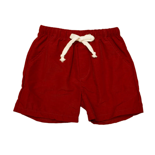 Maroon Phoenix Shorts for boys with elastic waist and drawstring, lightweight and flexible athletic wear