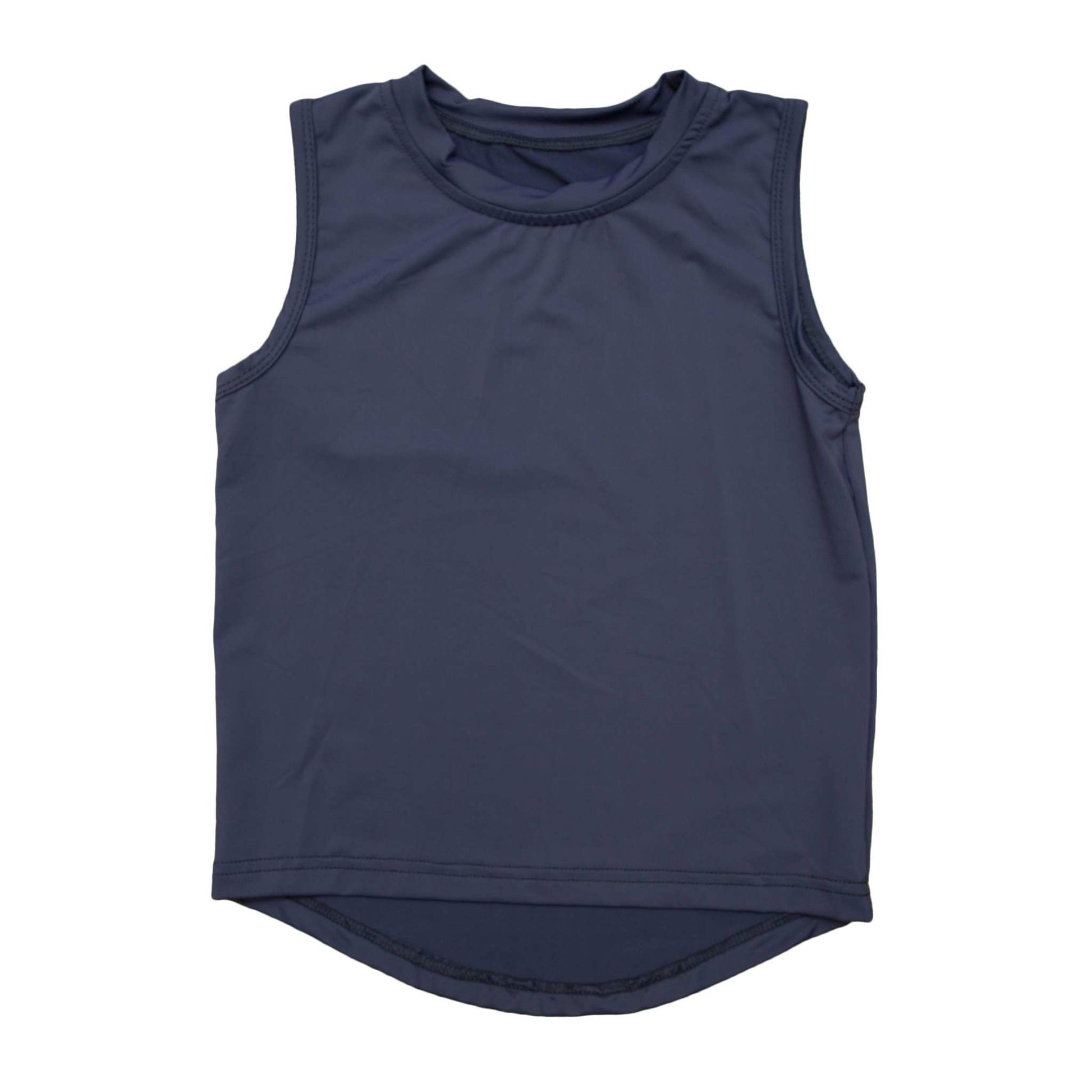 Navy Blue High Low Tank, detail view