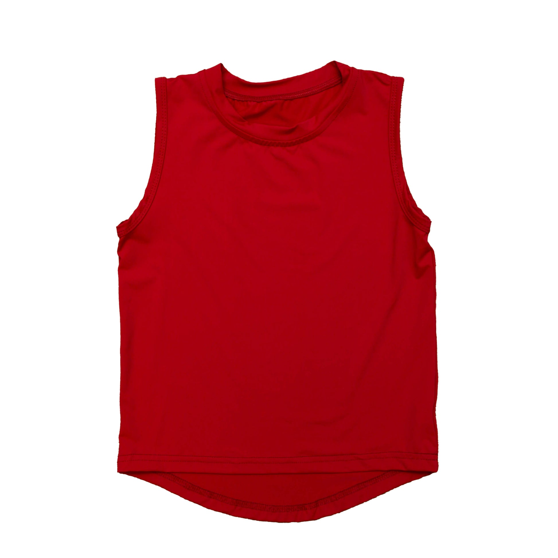 Red High Low Tank, back view