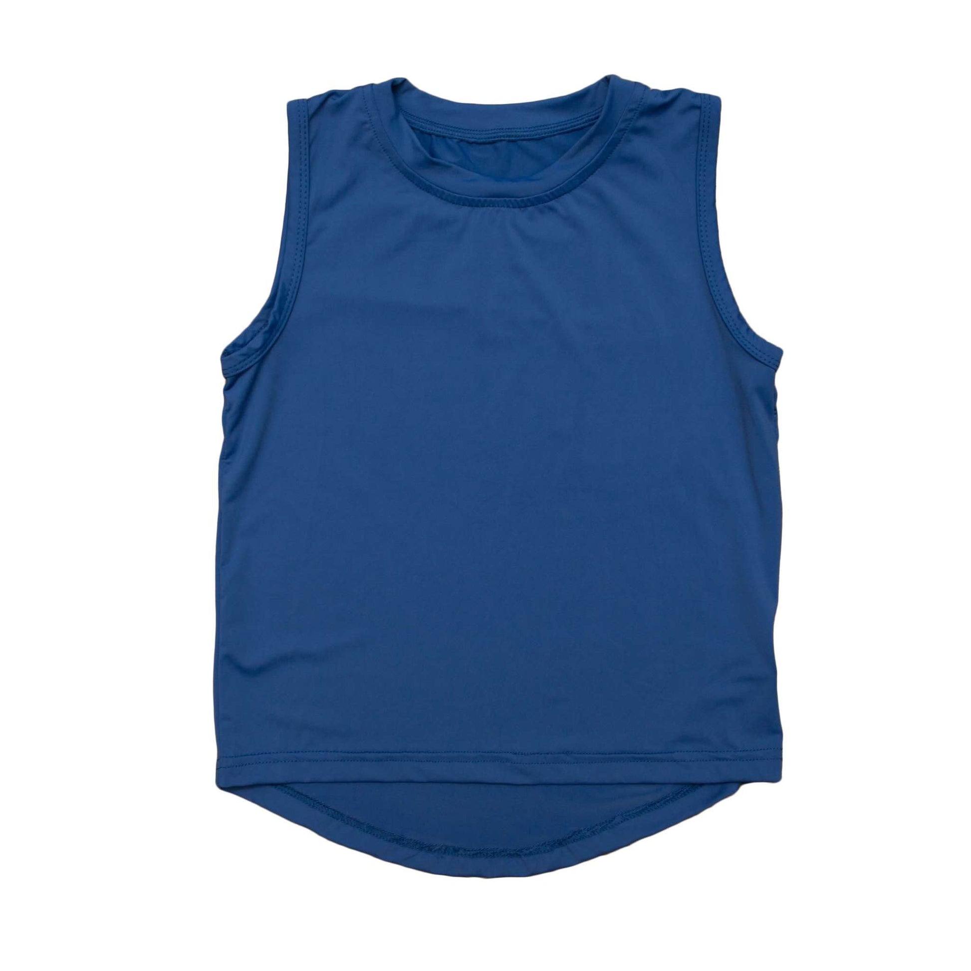 Royal Blue High Low Tank, detail view