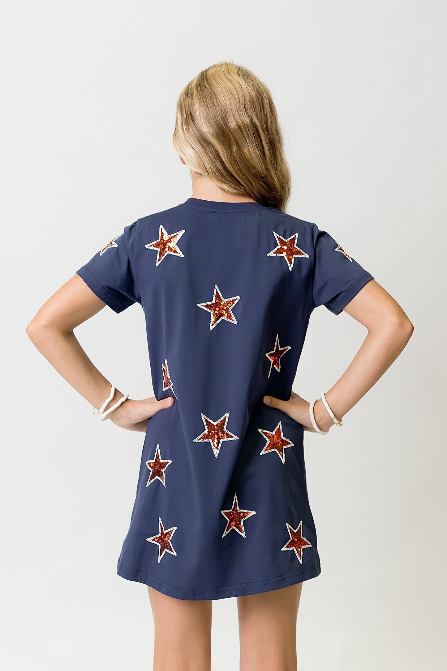 Navy and Orange Star Dress