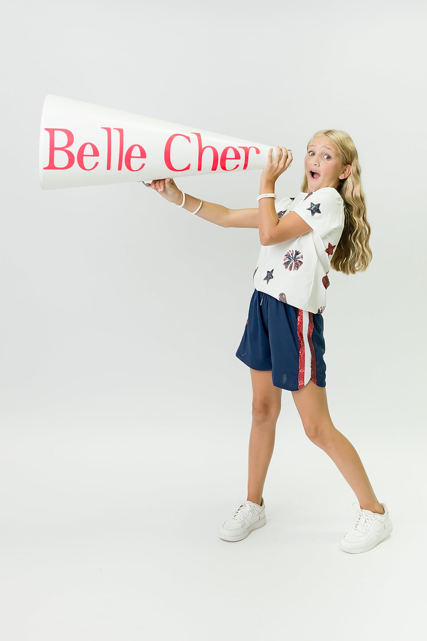 Navy and Red Cheer Shirt