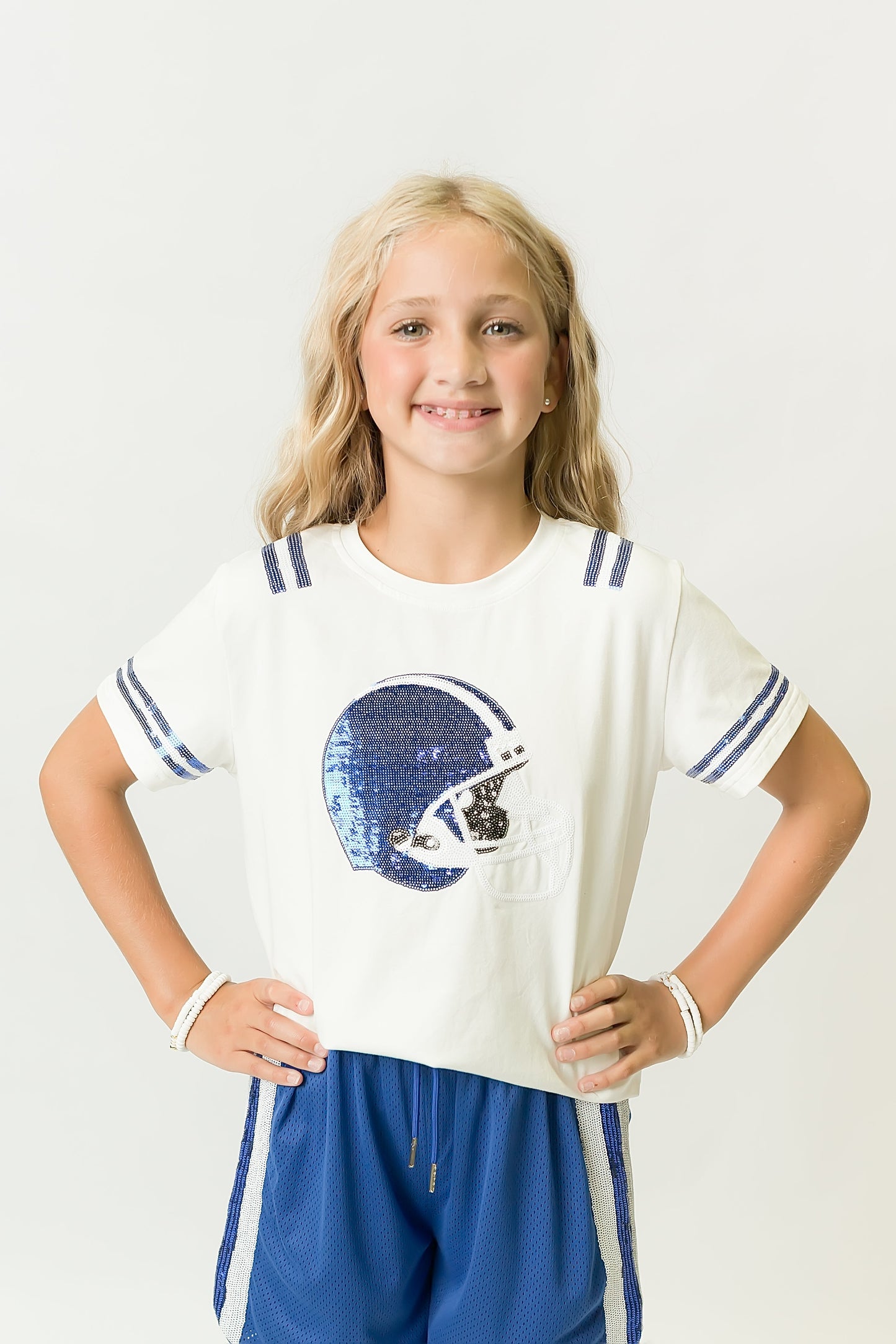 Royal Blue and White Helmet Shirt