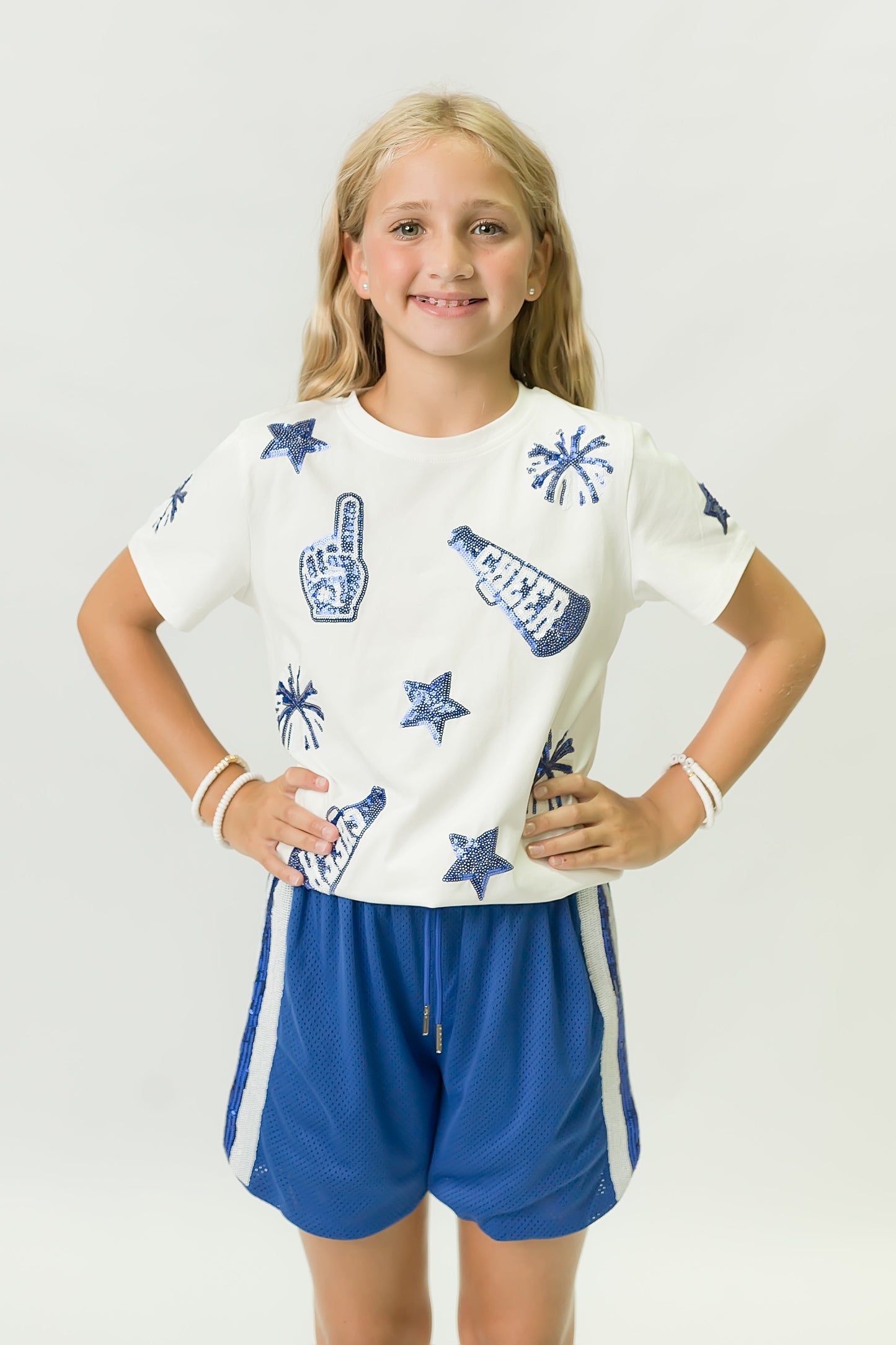 Royal Blue and White Cheer Shirt