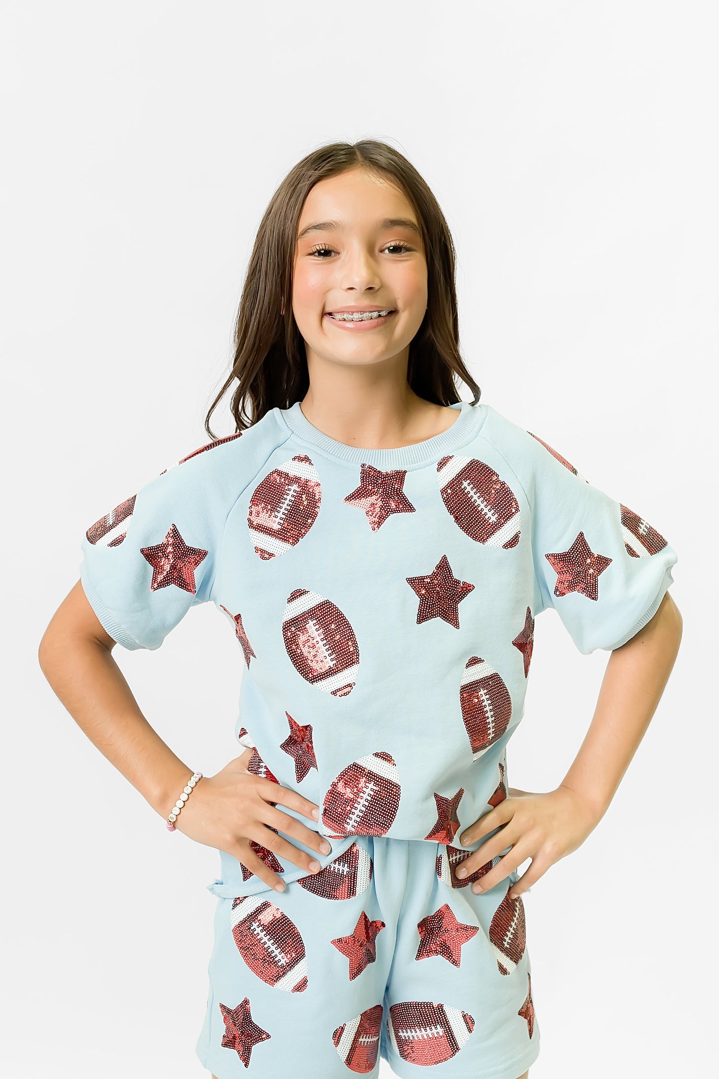 Light Blue Football Top