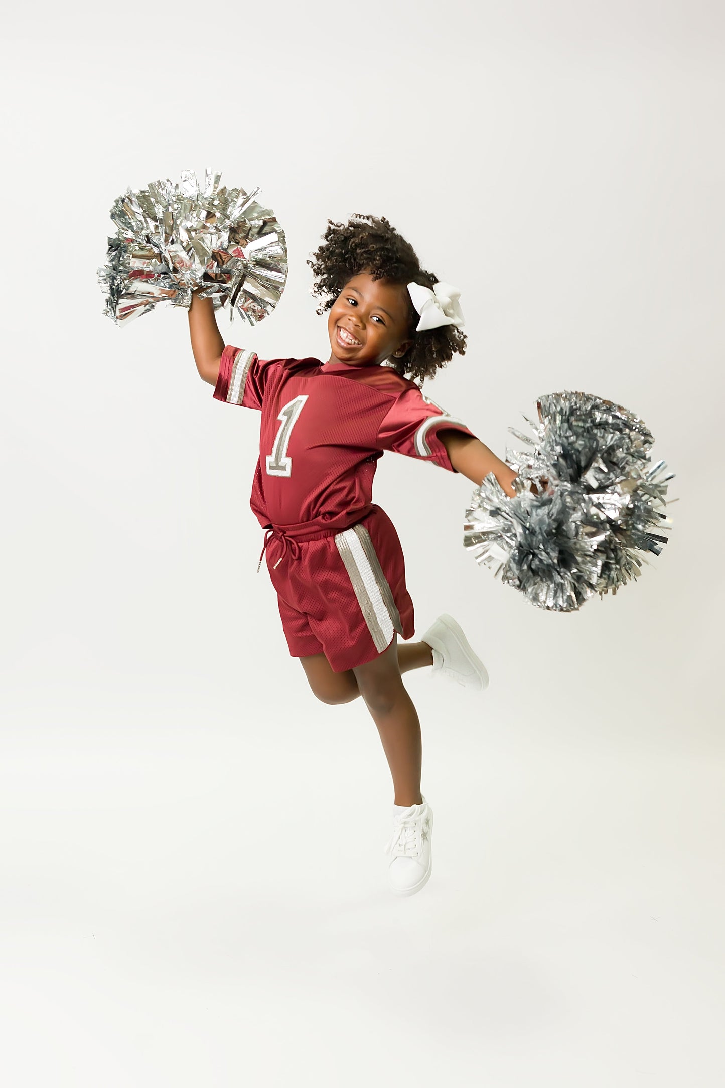 Maroon and Silver Sequin Shorts