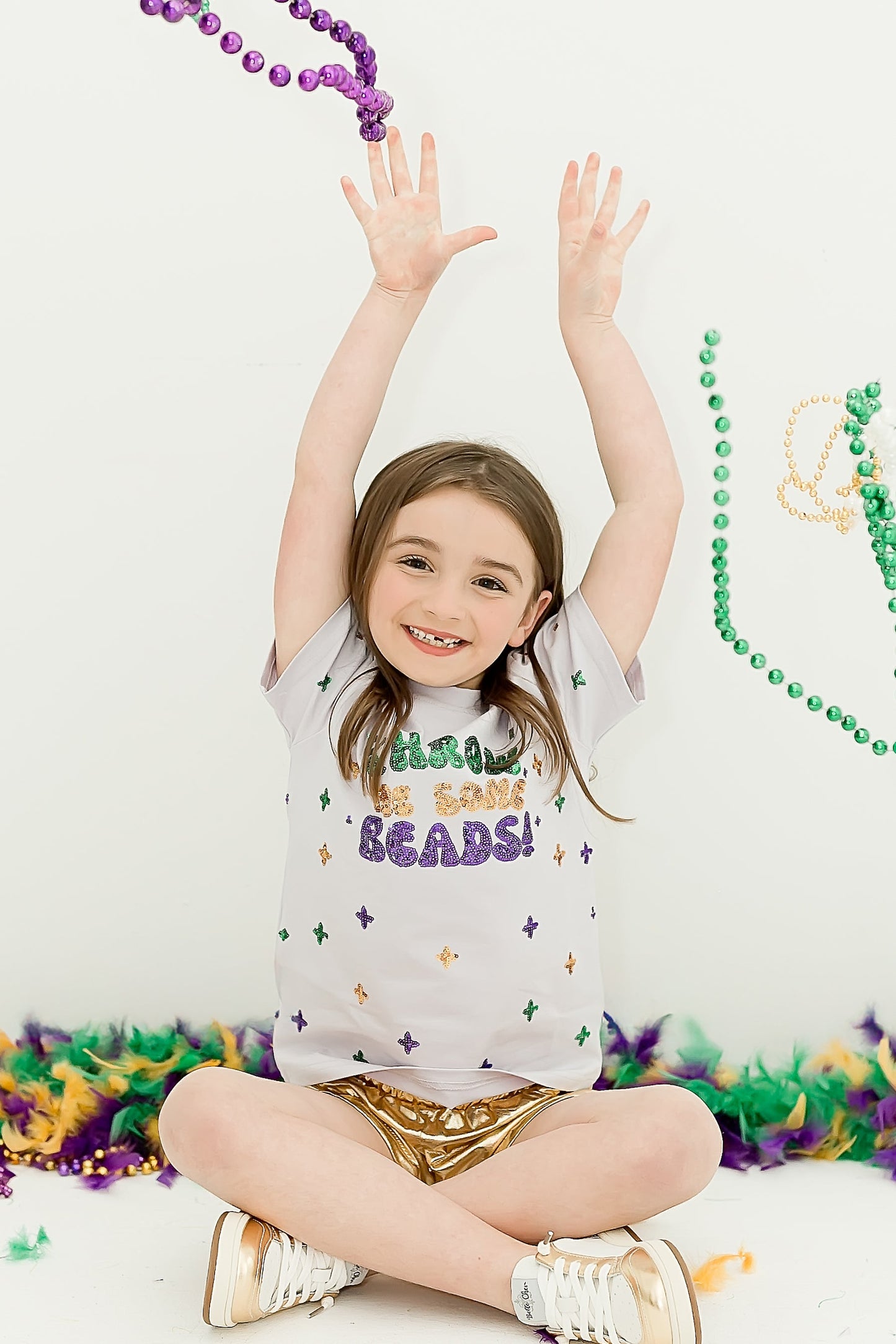 Throw Me Some Beads Sequin Shirt