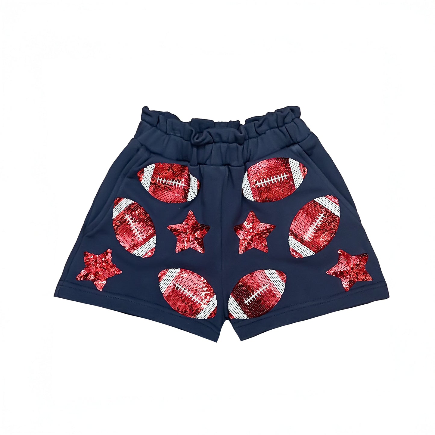 Navy and Red Football Shorts