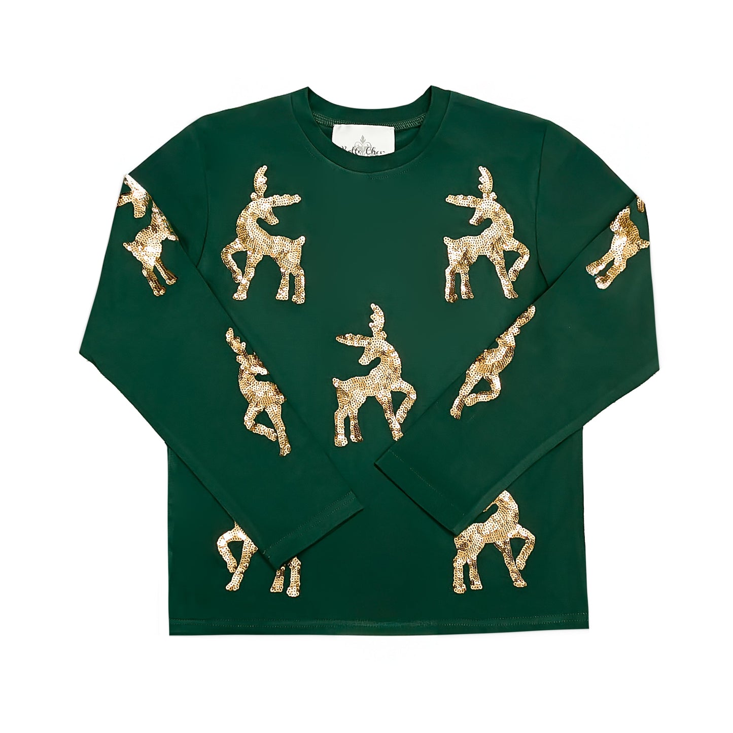 Green Reindeer Long Sleeve Shirt