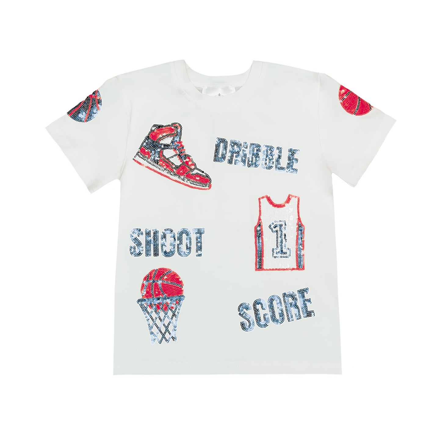 Red and Light Blue Basketball Shirt