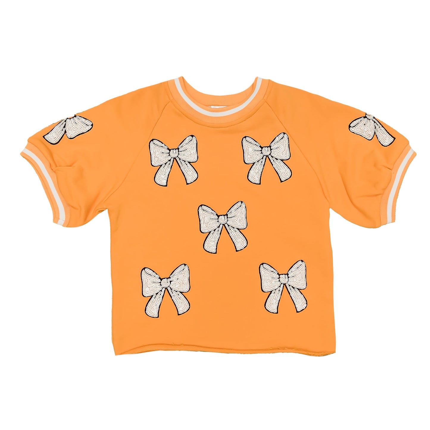 Orange and White Bows Top