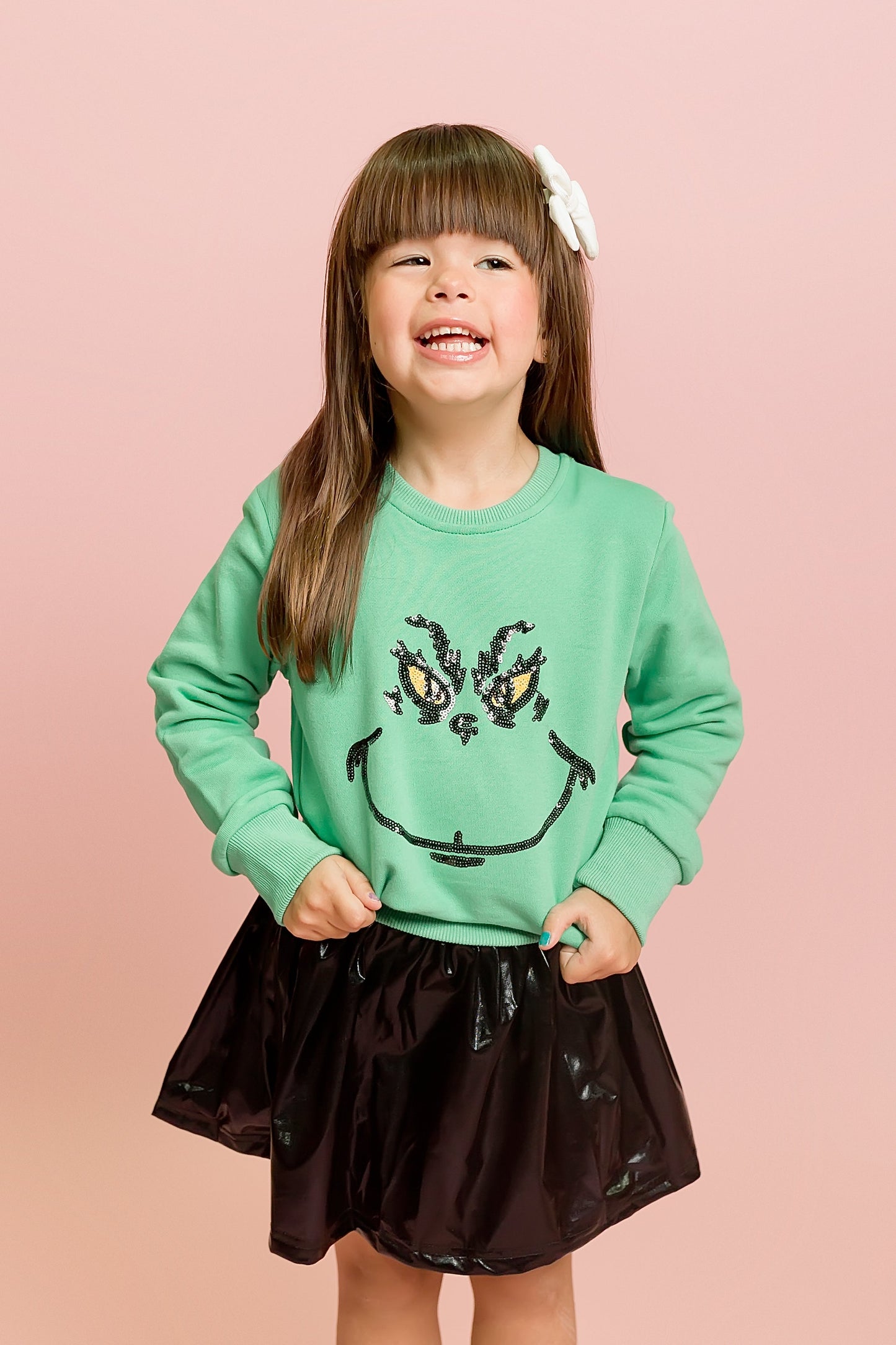 Black Metallic Skort