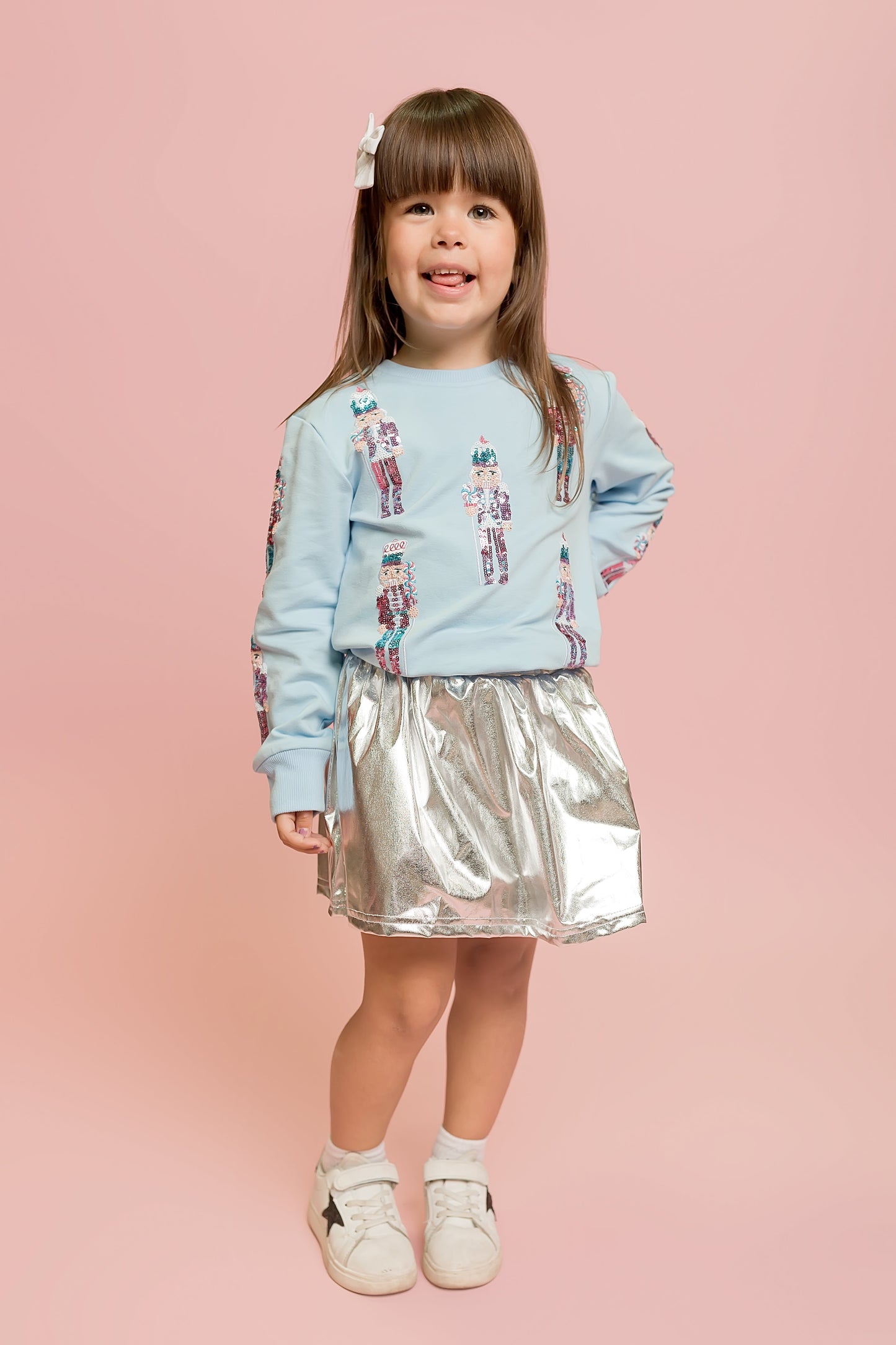 Silver Metallic Skort