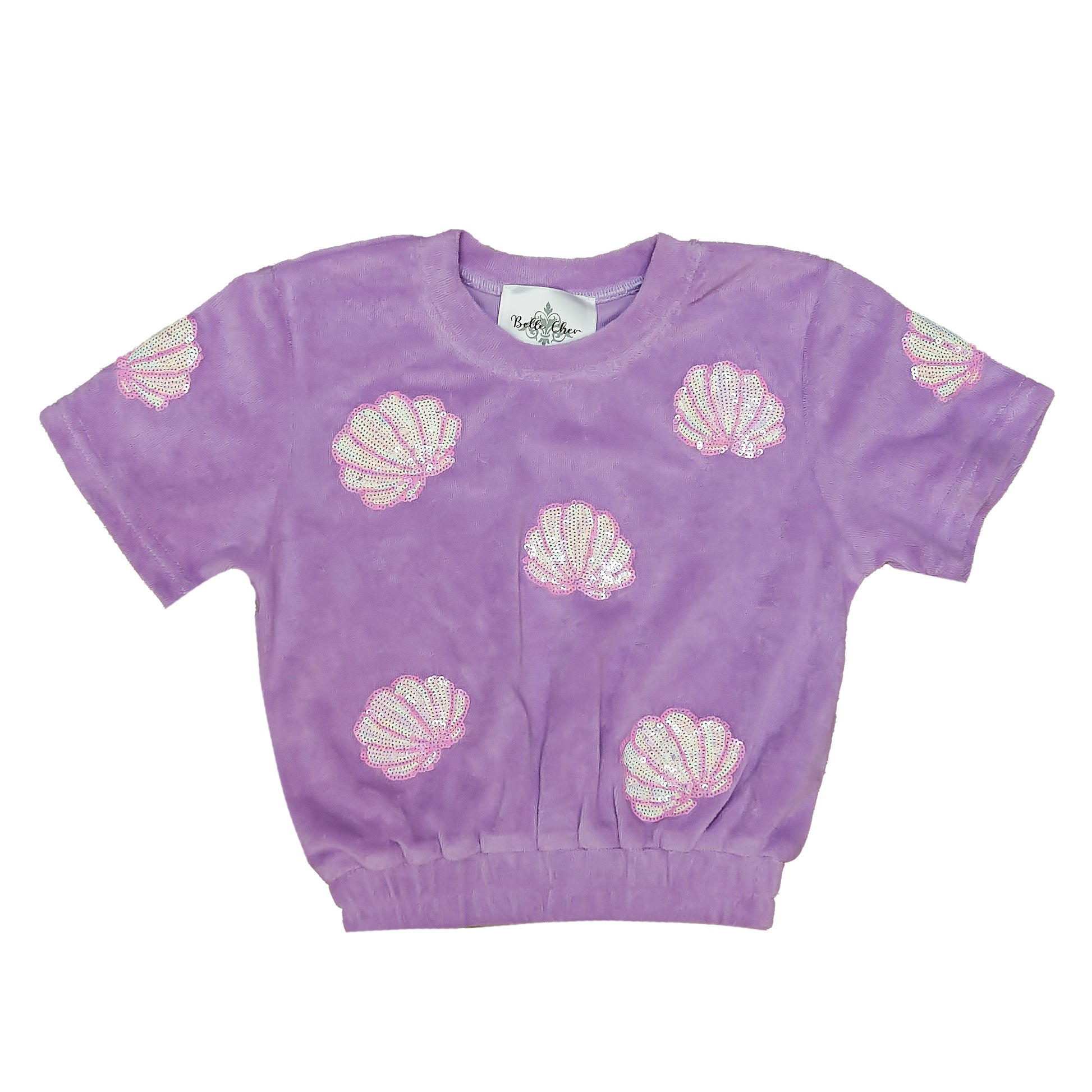 Lavender Terry Cloth Seashell Top - side view