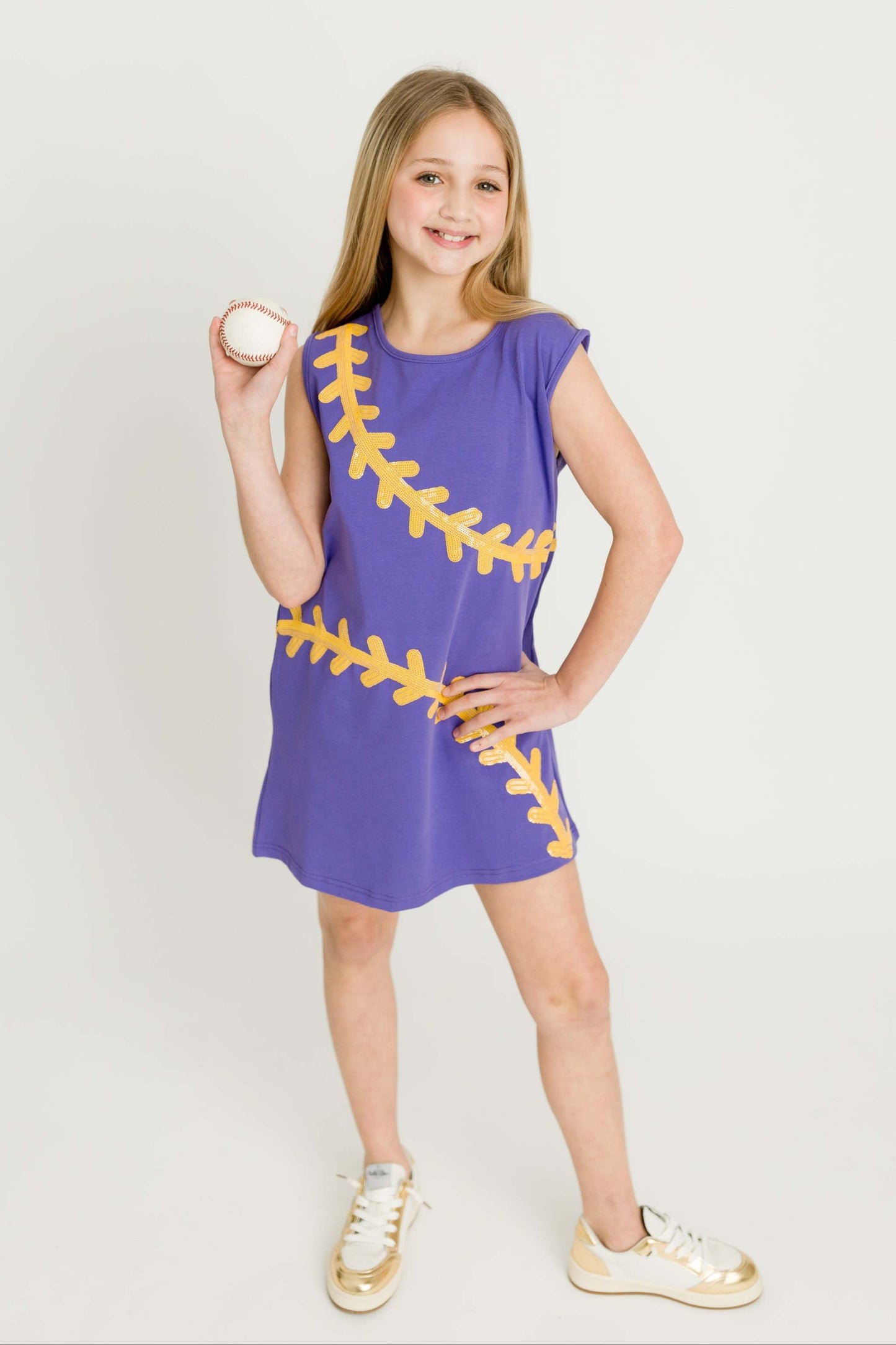 Baseball Purple Dress, front view