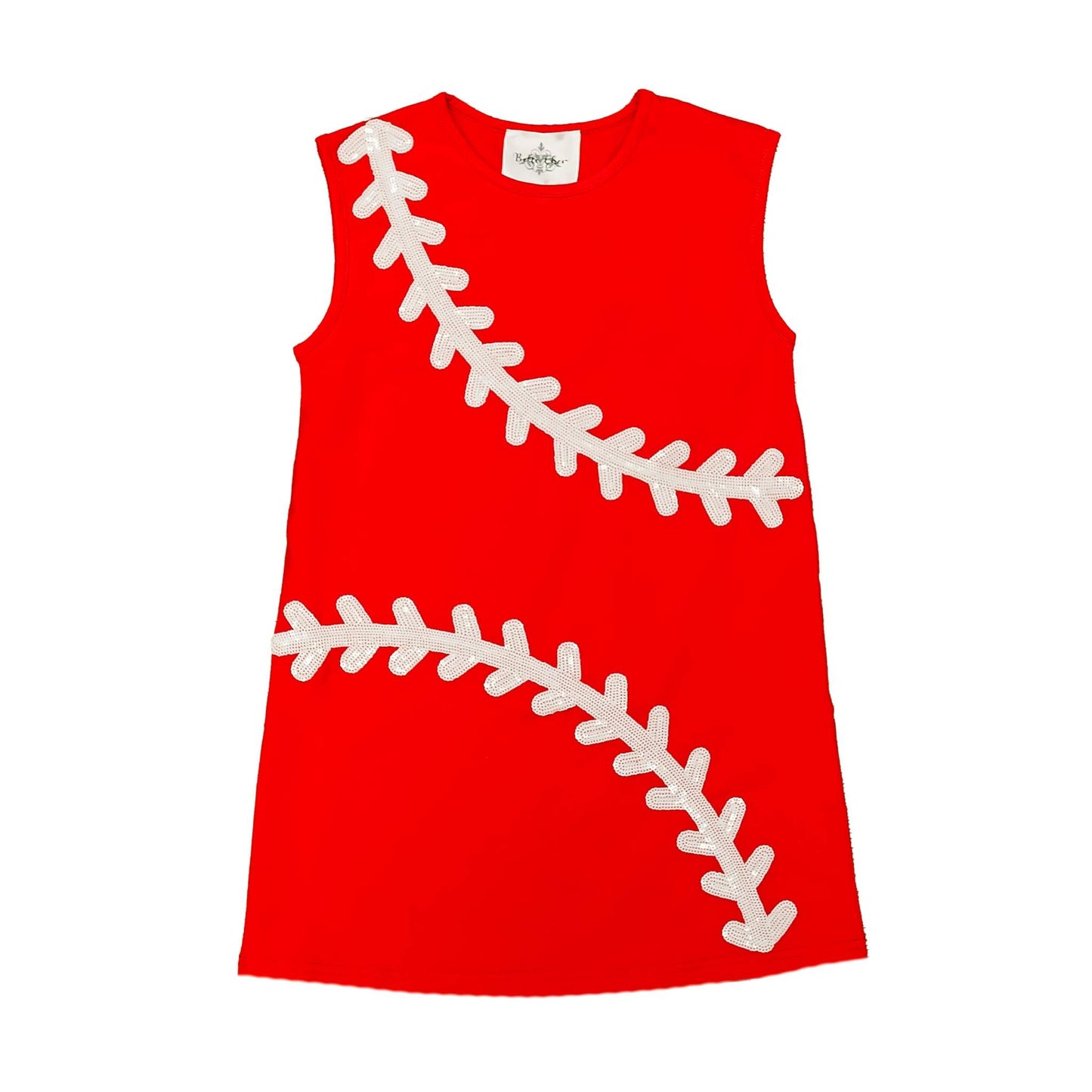 Baseball Red Dress, back view