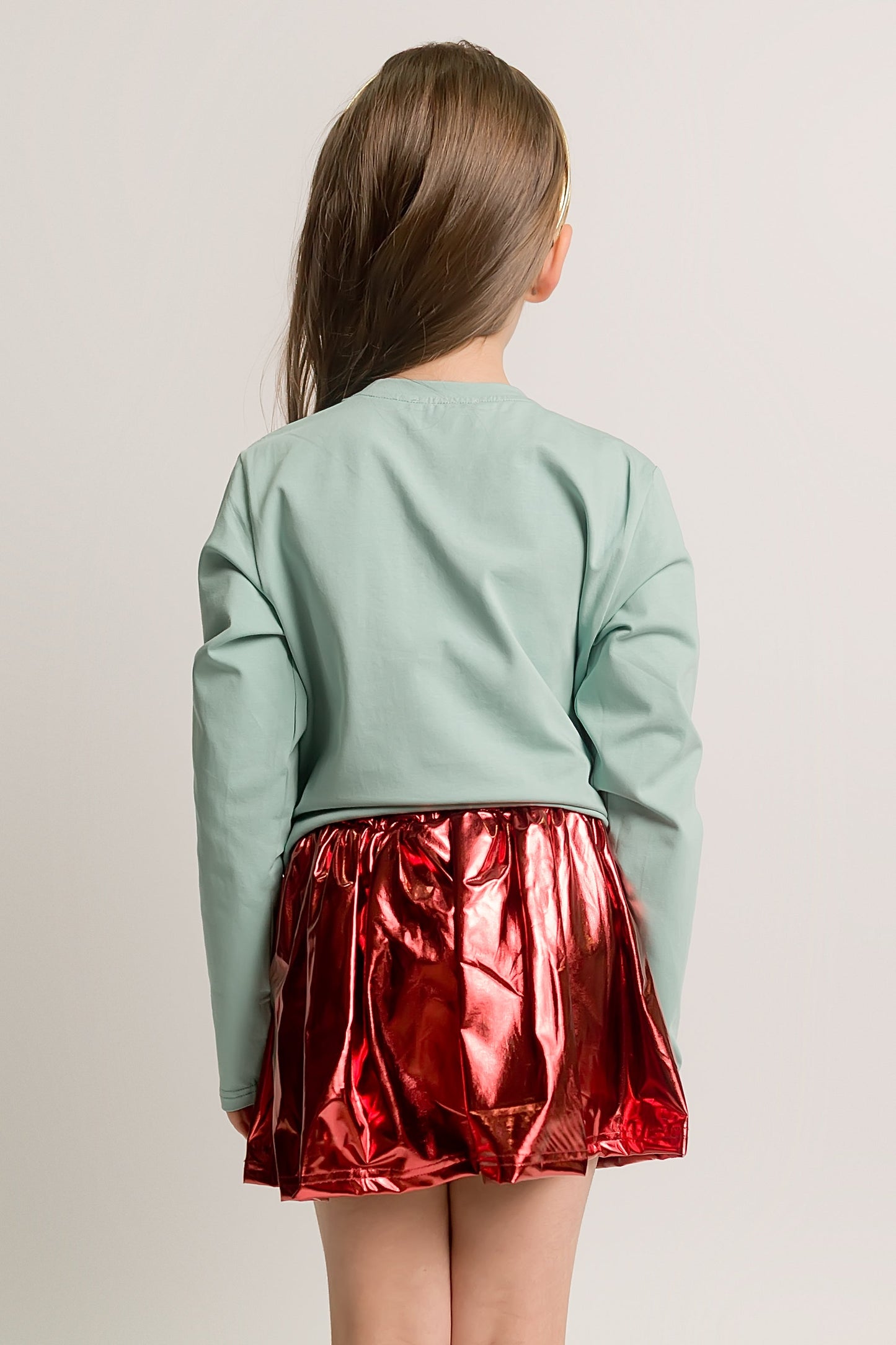Maroon Metallic Skort