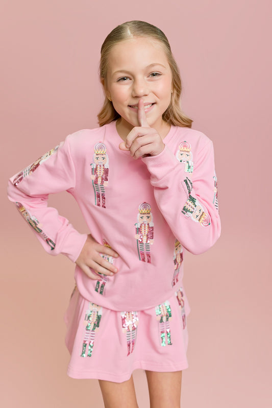 Pink and Teal Nutcracker Sweatshirt
