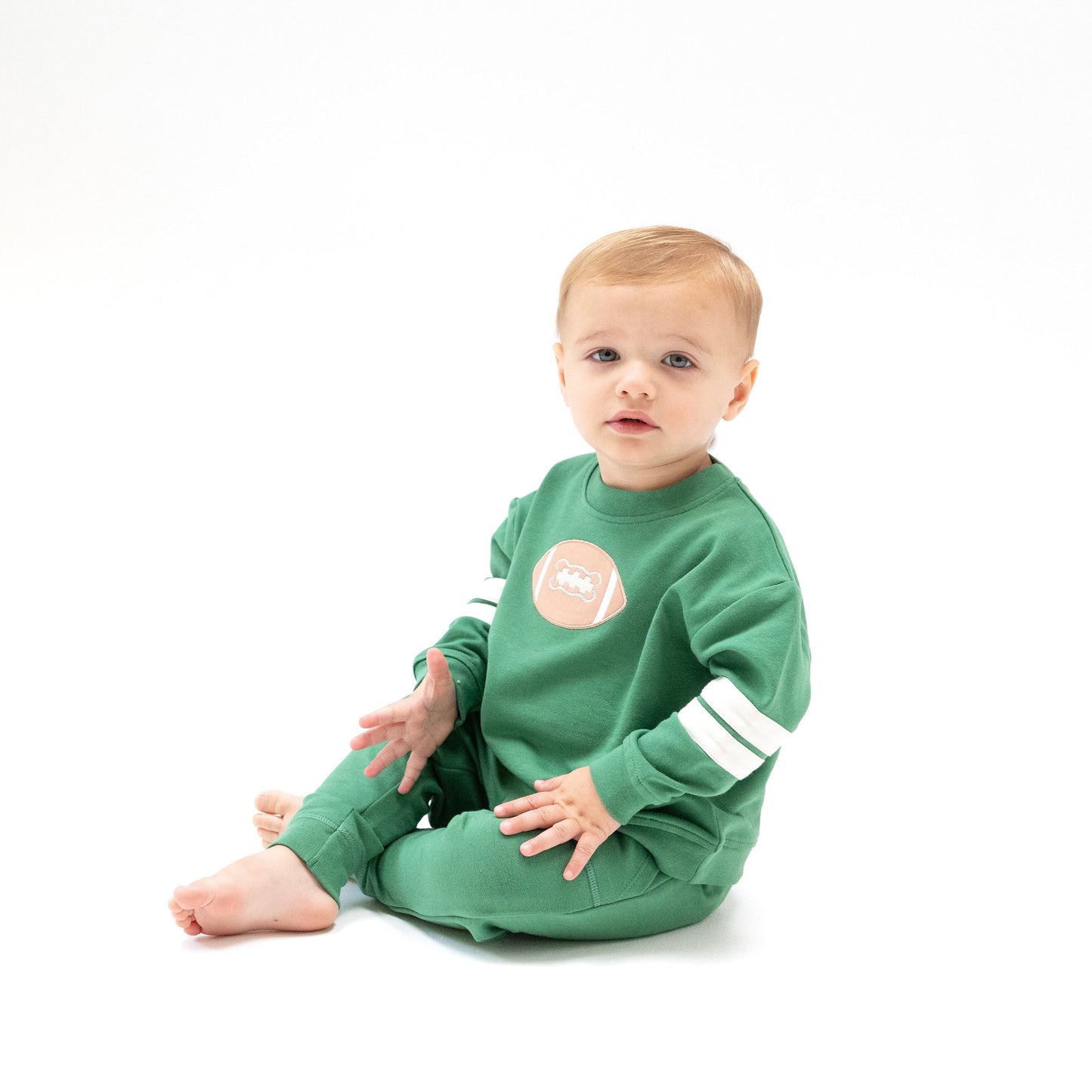 Varsity green cozy sweatshirt back view