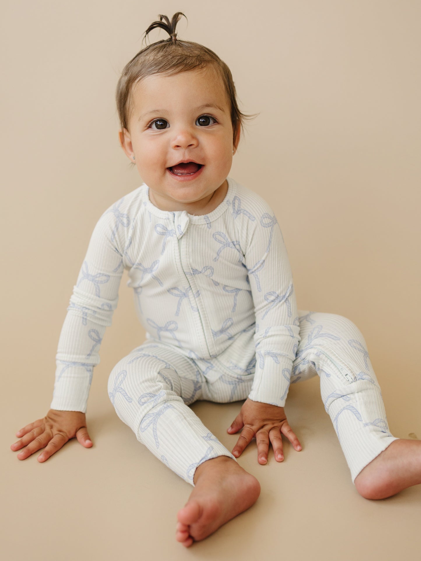 Blue Belle Ribbed Bamboo Zippy Pajamas