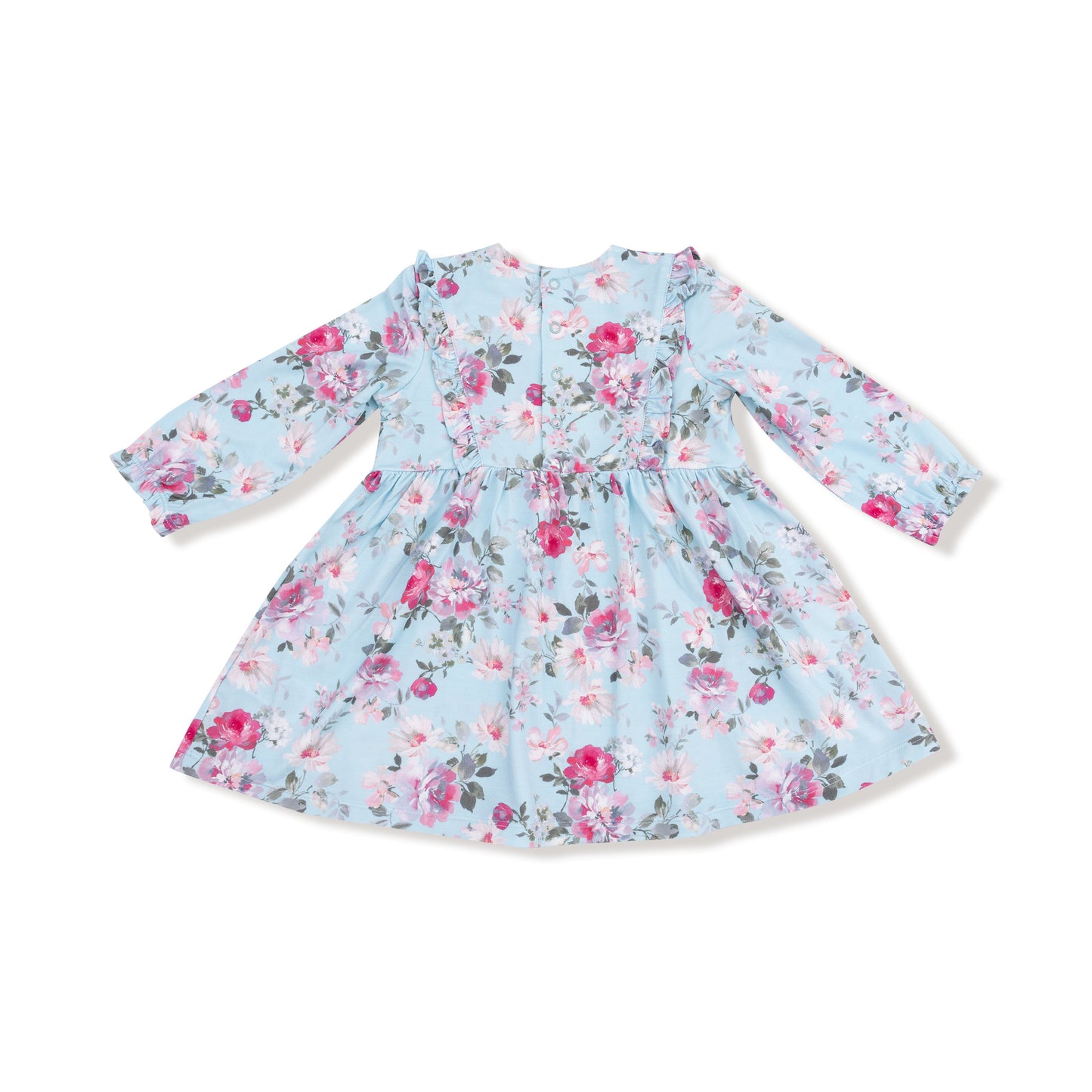 Charlotte floral ruffle dress detail view