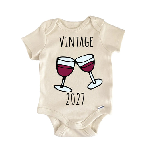 Vintage 2027 Wine Grapes Vineyard Infant Gift Baby Bodysuit