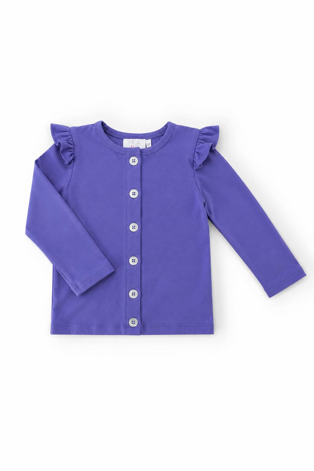 Periwinkle Ruffle Cardigan