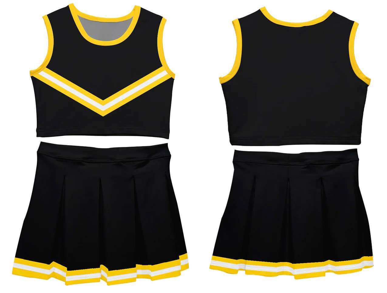  black gold sleeveless cheerleader set