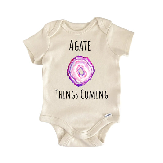 Agate Gem Quartz Geologist Crystal Magic Baby Gift Baby Bodysuit