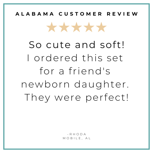 Gift Set: Alabama Baby Muslin Swaddle Blanket and Burp Cloth/Bib Combo back view