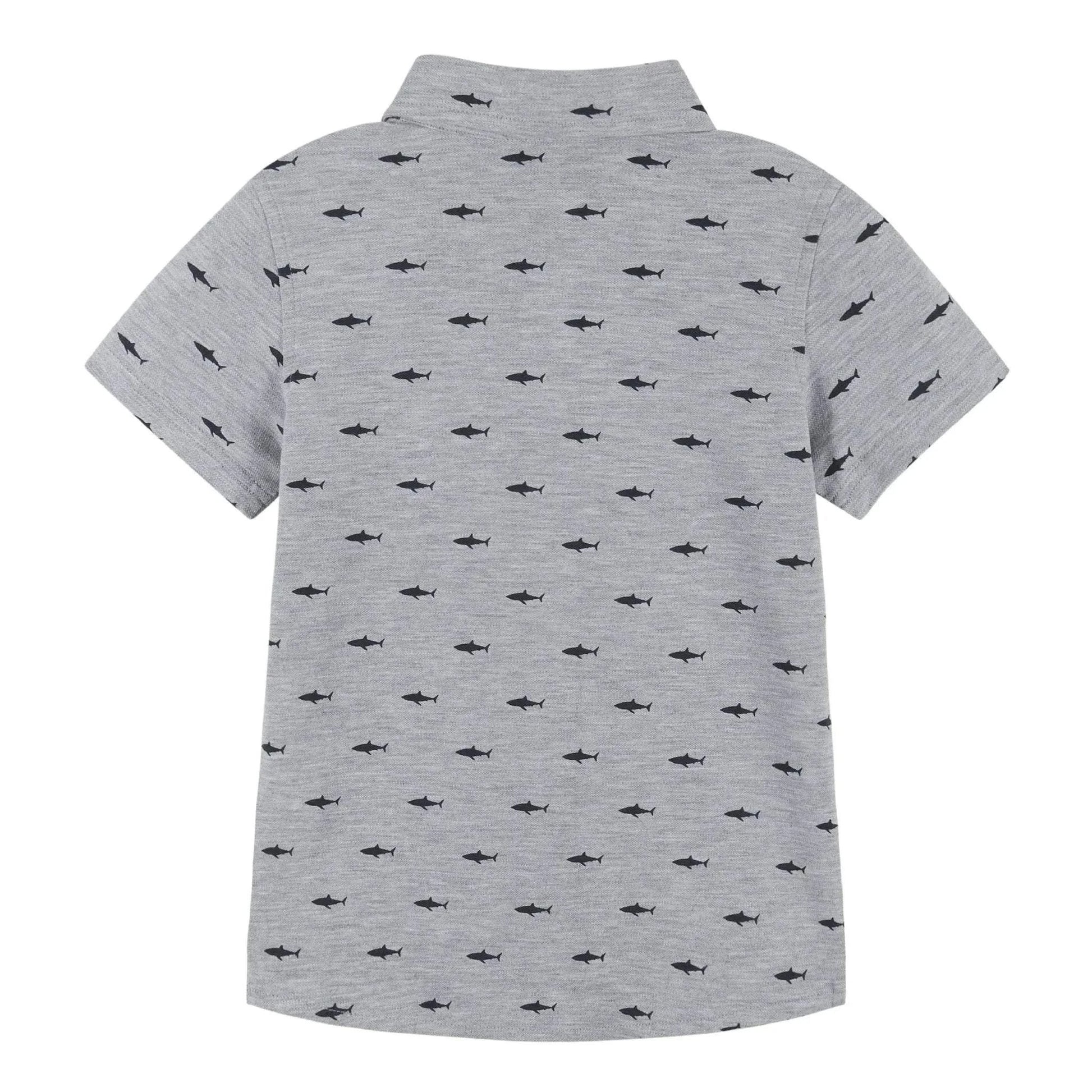 Andy & Evan - Boys Knit Shark Button Down Shirt