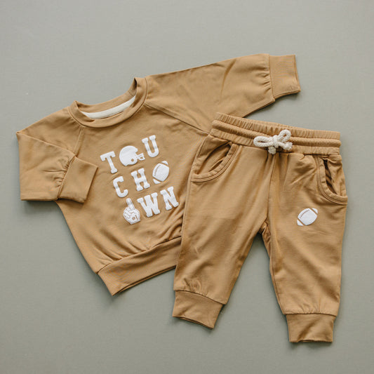 Touchdown Football Bamboo Crewneck & Jogger Set  *2T-5T left