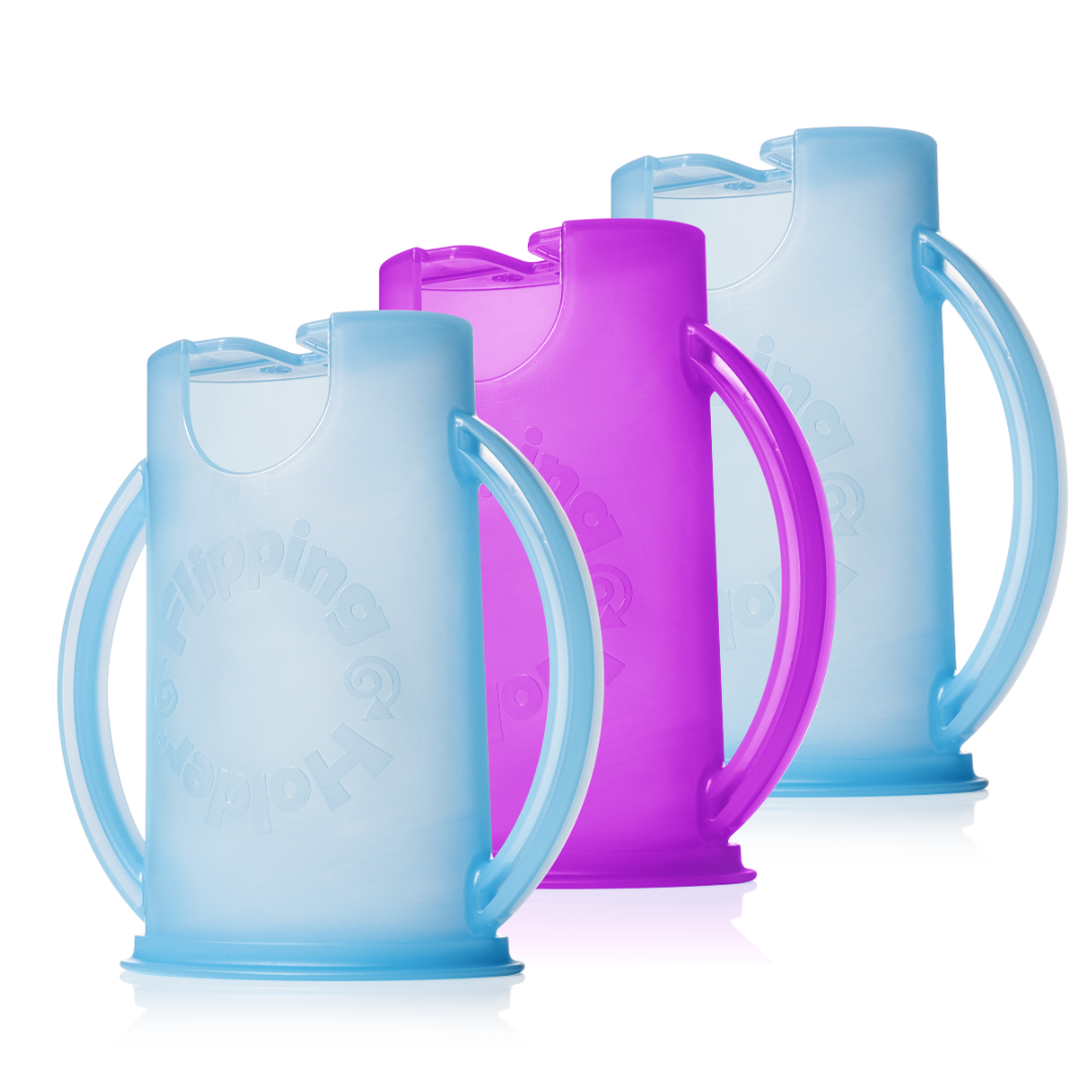 Blue and pink Flipping Holder pouch holders
