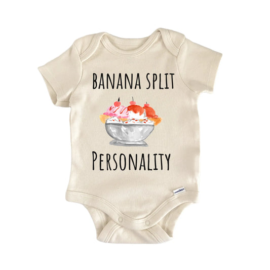 Banana Split Icecream Dessert Summer Newborn Gift Baby Bodysuit