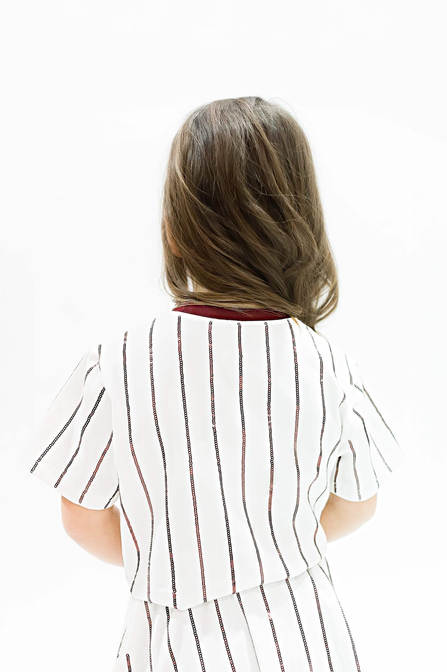 Baseball Maroon Striped Top
