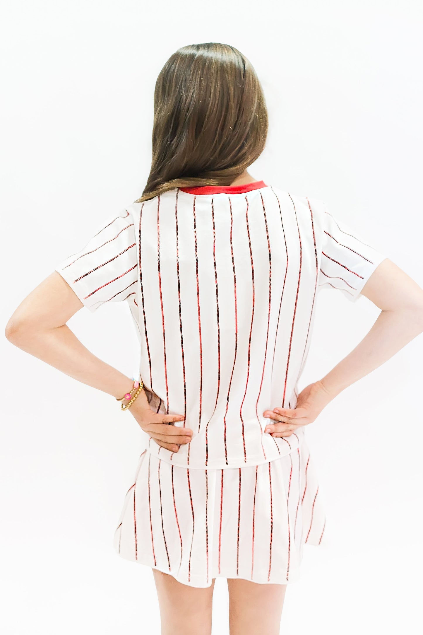 Baseball Red Striped Skort