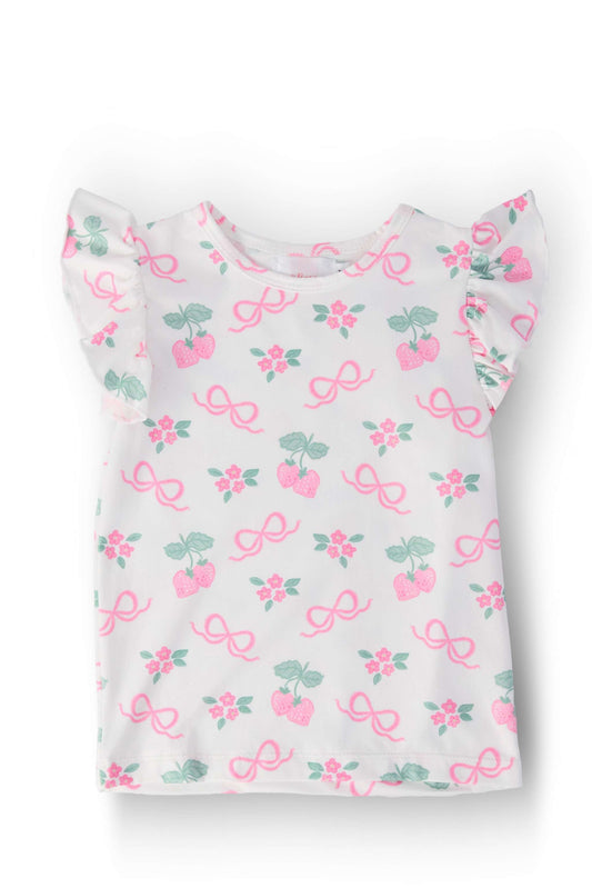 Berries & Bows S/S Ruffle Tee