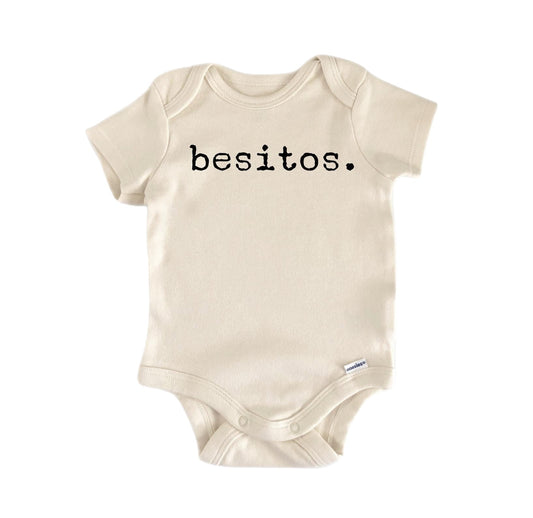 Besitos Spanish Newborn Baby Onesie front view