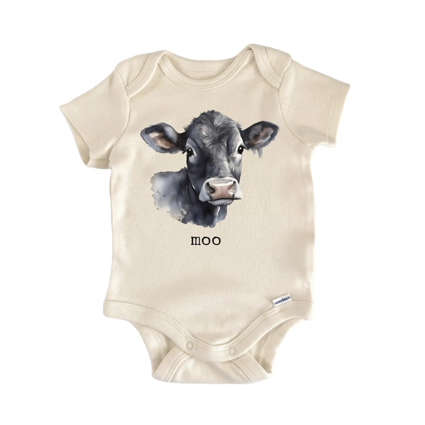 Black Cow Moo Farm Animal Newborn Baby Onesie® Onesie®