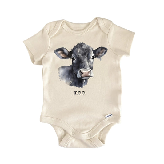 Black Cow Moo Farm Animal Newborn Baby Onesie®