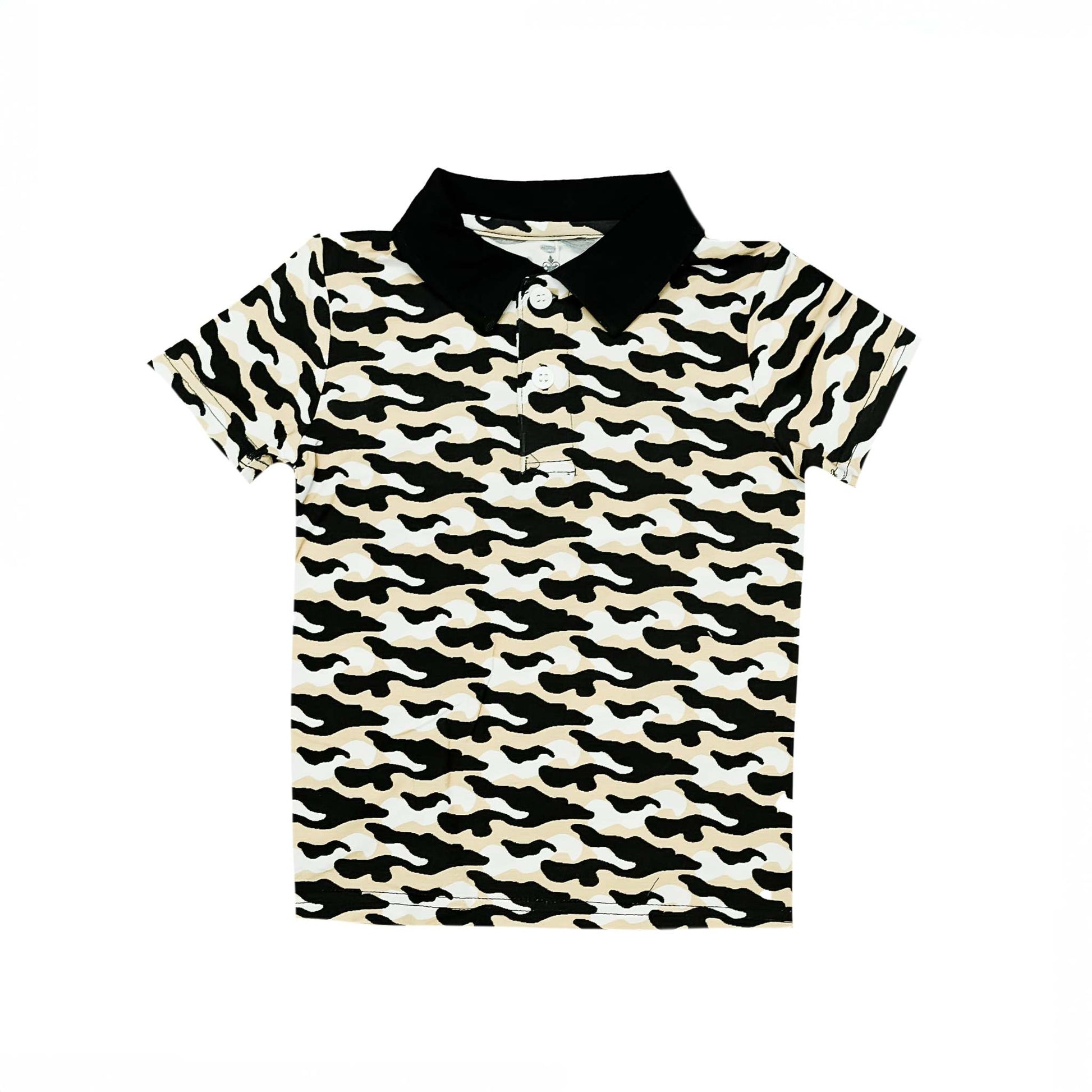 Black and Gold Camo Polo