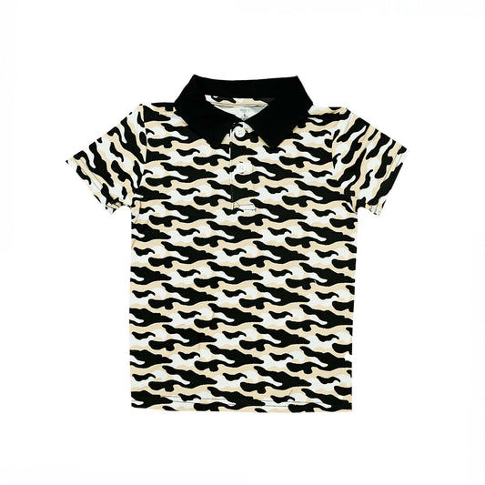 Black and Gold Camo Polo