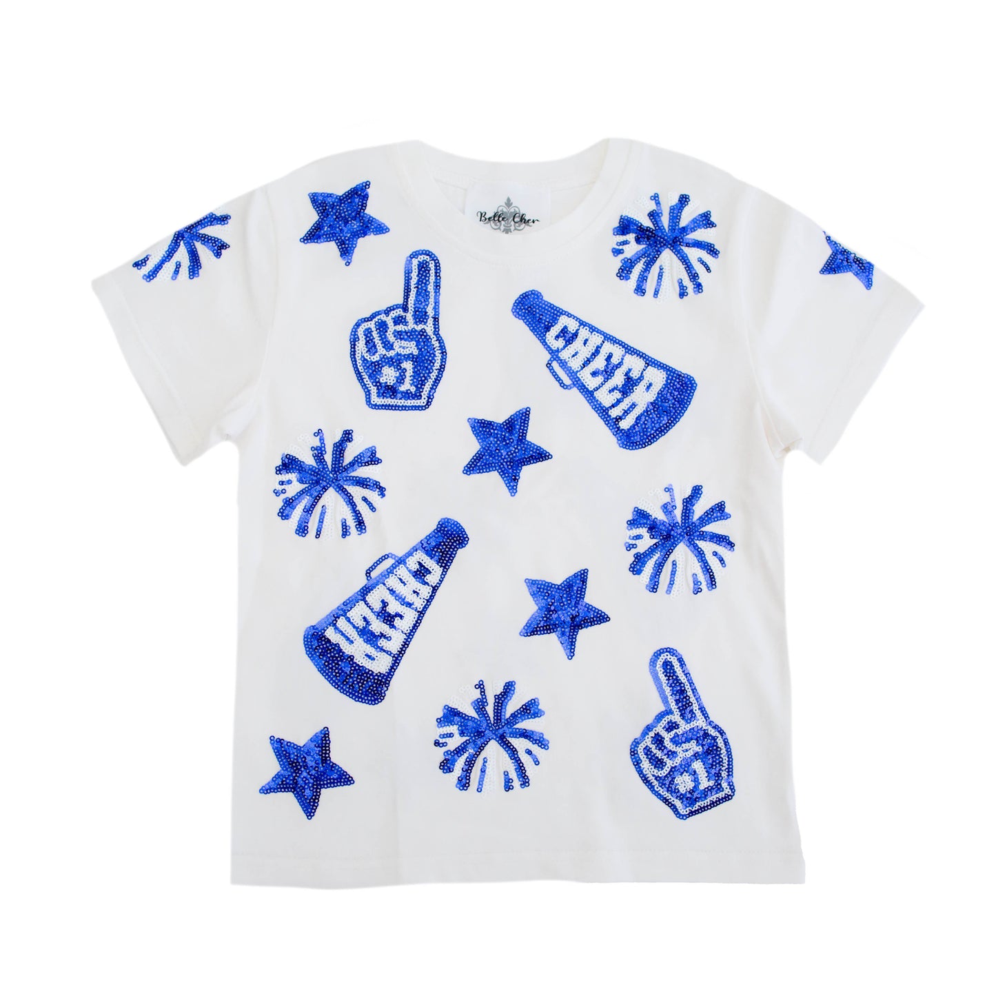 Royal Blue and White Cheer Shirt