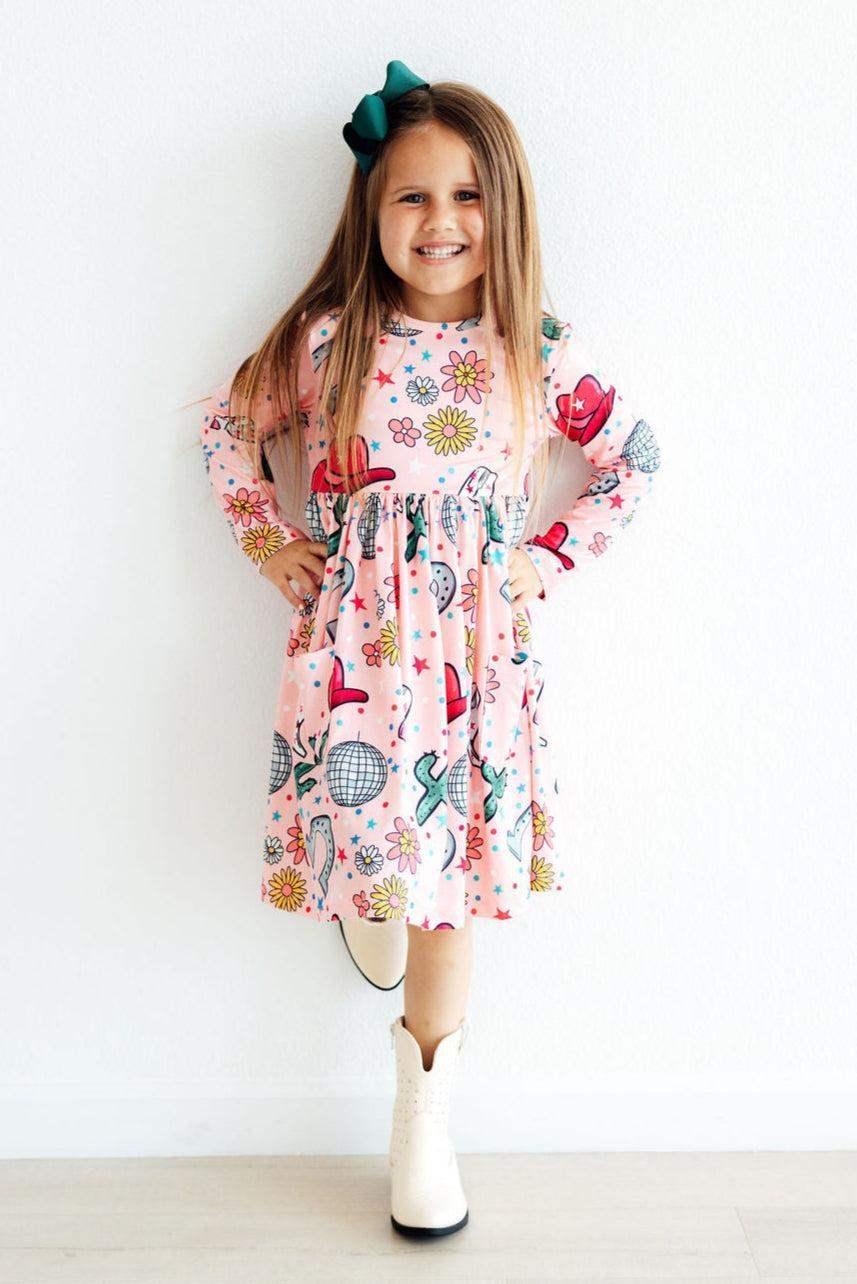 Boots & Bling L/S Pocket Twirl Dress