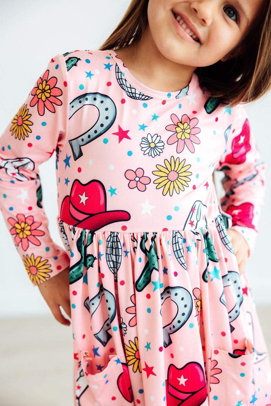 Boots & Bling L/S Pocket Twirl Dress