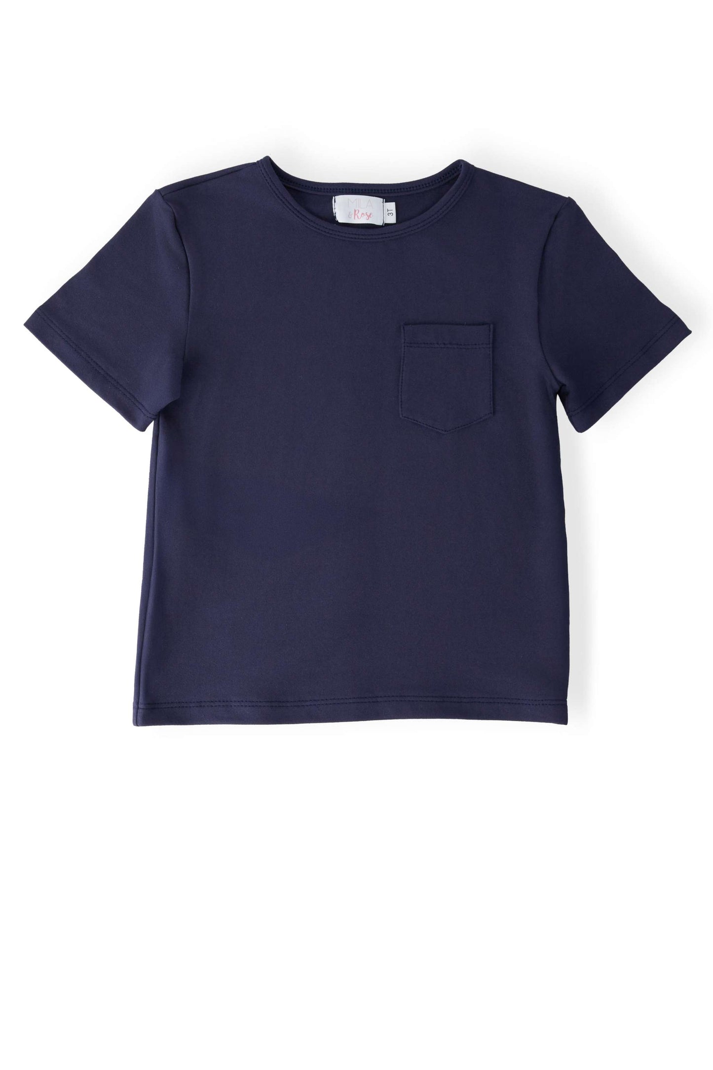 Boys Navy S/S Pocket Tee front view