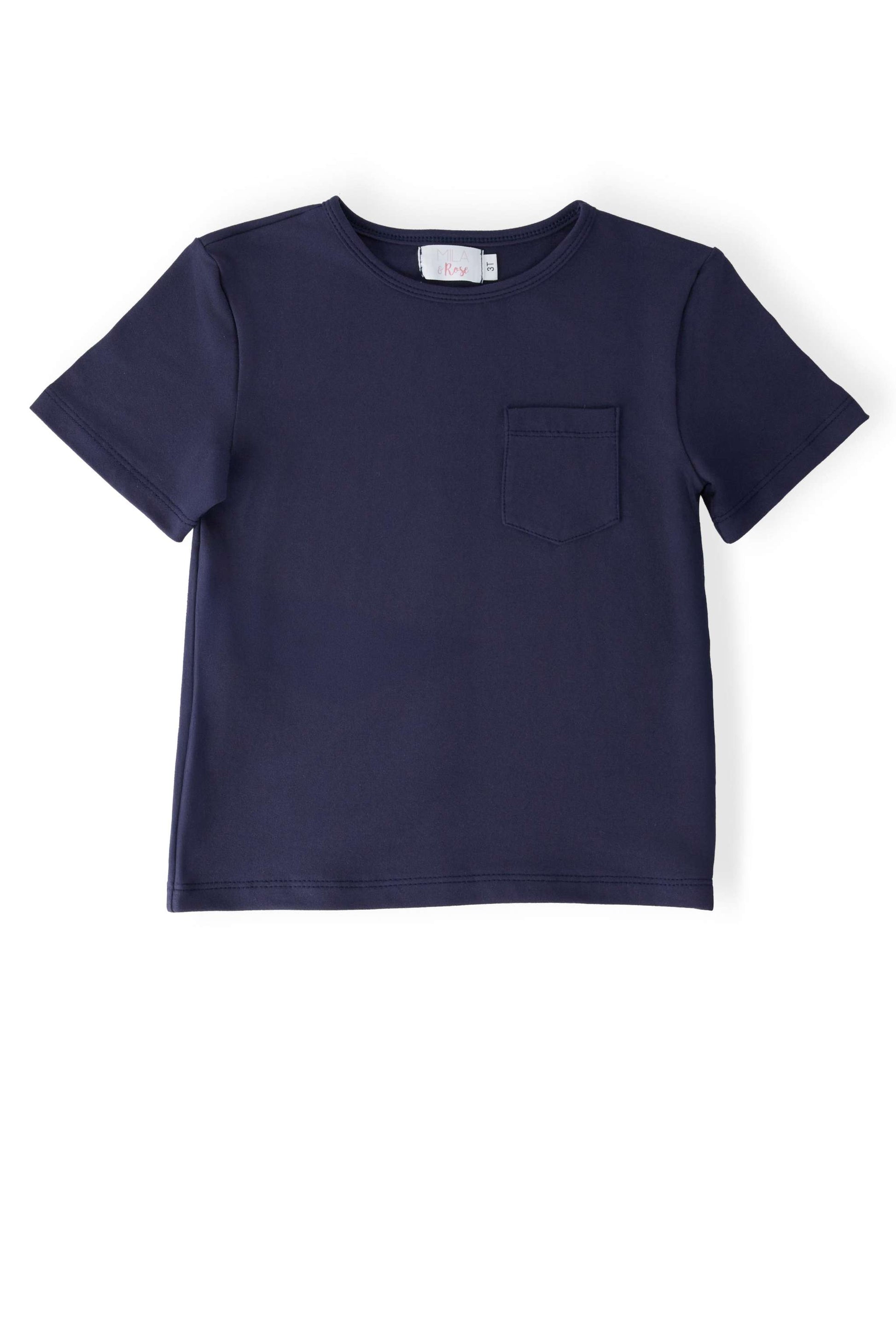 Boys Navy S/S Pocket Tee front view