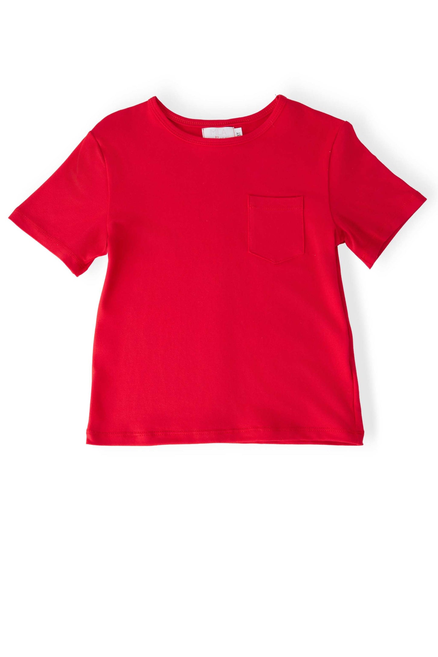 Boys Red S/S Pocket Tee front view