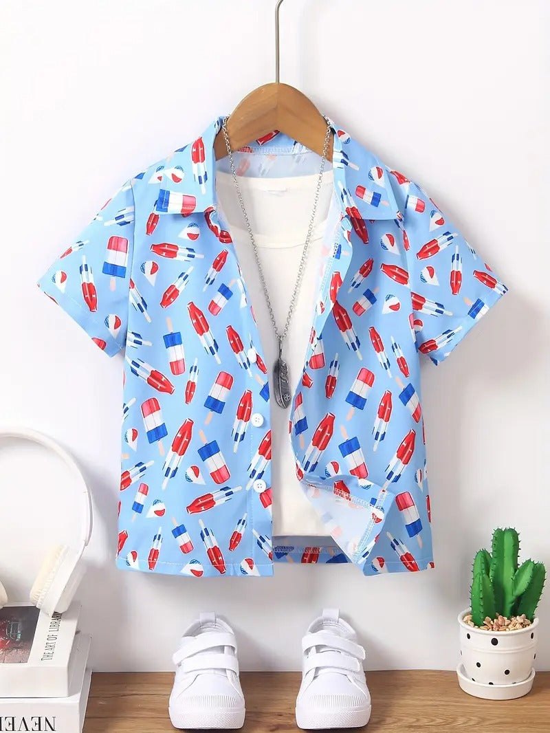Boys Rocket Pop Button-Up Shirt