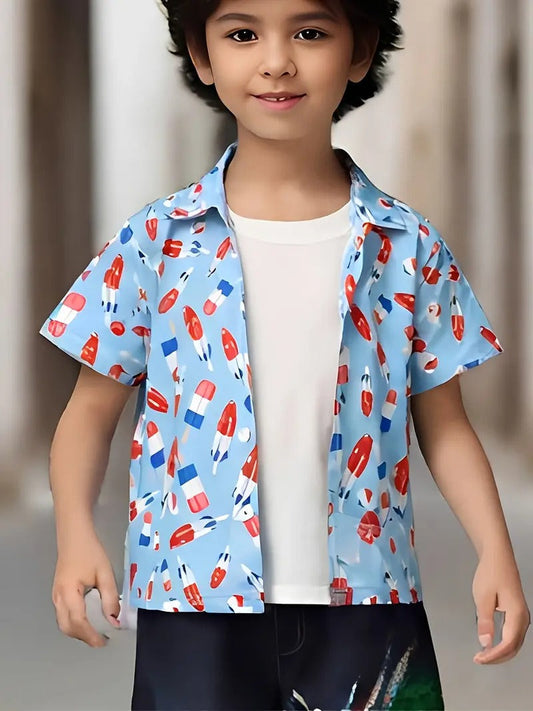 Boys Rocket Pop Button-Up Shirt